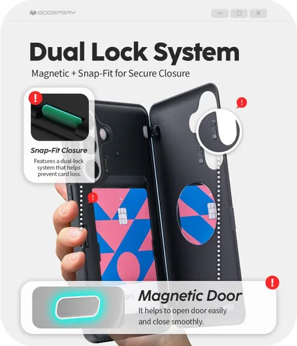 Vista 398 de GOOSPERY Parachoques magnético para puerta compatible con Galaxy S9 Plus, tarjetero tipo billetera con cierre automático por iman, funda protectora