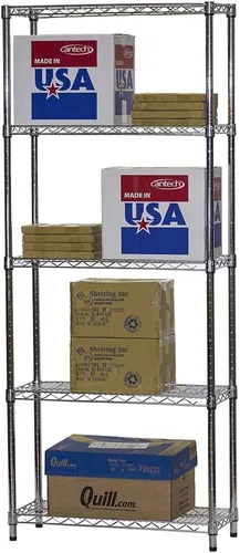 Vista 3 de Shelving Inc. Estantería de alambre cromado de 12 pulgadas de profundidad x 30 pulgadas de ancho x 54 pulgadas de alto con estantes de 5 niveles