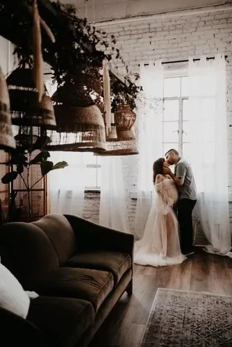 Vista 6 de SUOLUOS Vestidos de maternidad de tul perlado para sesión de fotos, hombros descubiertos, lencería nupcial, vestidos de embarazo para baby shower