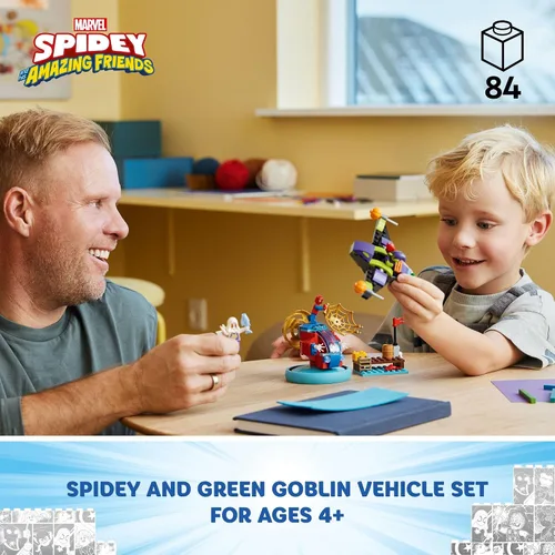 Vista 2 de LEGO Marvel Spidey vs Green Goblin, juguete de superhéroe con figura de duende verde, juguete de Marvel para jóvenes fanáticos de superhéroes