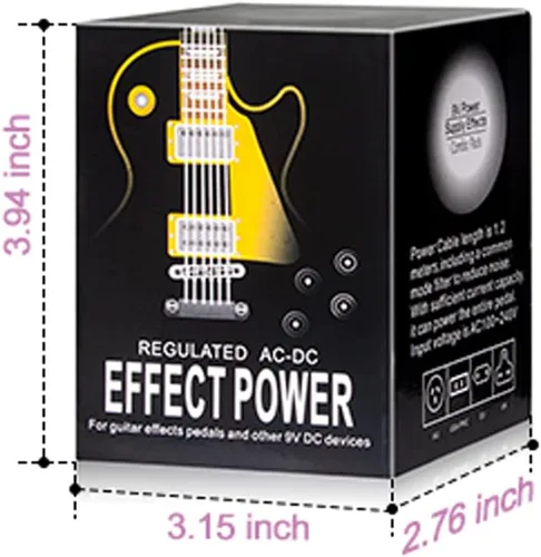 Vista 8 de Adaptador de fuente de alimentación de pedal de guitarra 9V DC 2A con cable de cadena margarita de 8 vías 2000mA