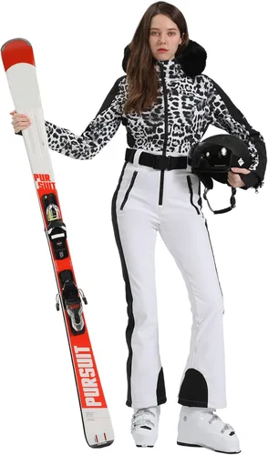 Vista 91 de GSOU SNOW Traje de esquí para mujer, traje de nieve de una pieza, para snowboard, delgado, aislante, impermeable, resistente al viento