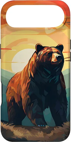 Vista 26 de Funda para iPhone 11 Bear Retro Sunset Forest Spirit Animal
