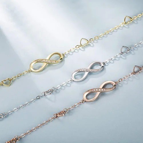 Vista 20 de Billie Bijoux Pulsera tobillera de plata de ley 925 para mujer, con símbolo de amor infinito, ajustable, grande, regalo para mujer