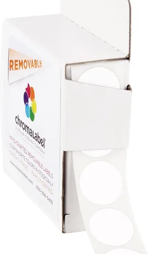 Vista 19 de ChromaLabel Puntos adhesivos extraíbles, 3/4 pulgadas amarillo, 1000/caja