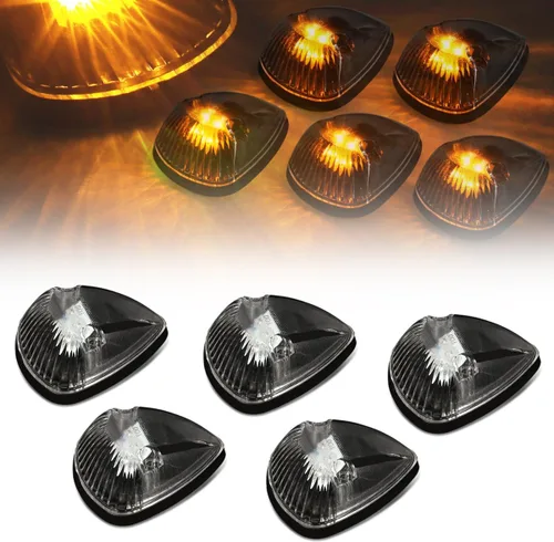 Vista 9 de Auto Dynasty Compatible con Dodge Ram 1500/2500 / 3500 BR 5 X LED Luces superiores de techo de cabina (carcasa negra, LED blanco)
