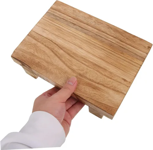 Vista 8 de Tofficu Elevador de madera para encimera de cocina, taburetes pequeños para decoración taburete de pie para sala de estar