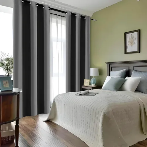 Vista 6 de Cortinas opacas 100% para dormitorio, cortinas opacas para sala de estar, cortinas de oscurecimiento de habitación de 84 pulgadas, cortinas opacas