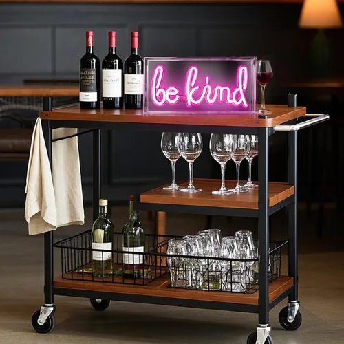 Vista 5 de Señal de Neón "Be Kind", Caja de Luz de Escritorio "Be Kind" de USB LED con Interruptor de ENCENDIDO/APAGADO, Letrero de Neón 3D Iluminado