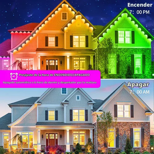 Vista 6 de Luces permanentes para exteriores de 300 pies, luces LED impermeables IP67, luz exterior con aplicación/control remoto, luces permanentes de Navidad