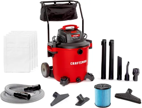 Vista 11 de CRAFTSMAN CMXEVBE18595 - Aspiradora húmeda y seca de 16 galones, 6.5 HP de potencia máxima, aspiradora de taller resistente húmeda y seca