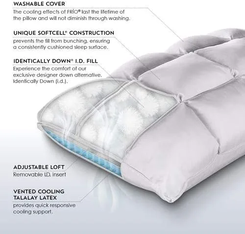 Vista 7 de PureCare Cooling SoftCell Chill - Almohada de látex, reversible y ajustable, tamaño King (PCFRIOL618)