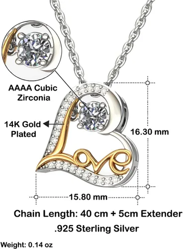 Vista 5 de Perfect Wife, I Promise to Make Your Dreams Come True Because Yours are Mine Too Now!, New Love Dancing Necklace for Wife from Husband