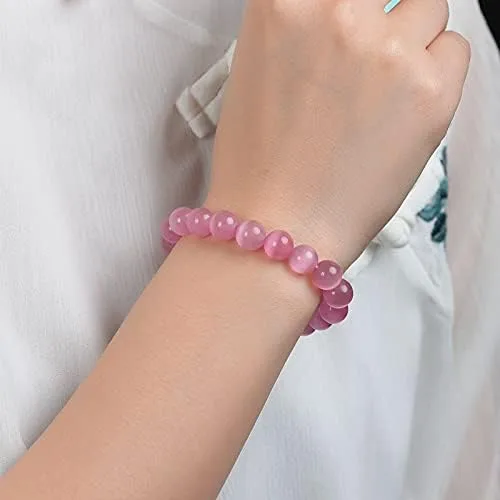 Vista 2 de COLORFUL BLING Pulsera de selenita natural potente con cristal curativo, concentración de piedra de energía, espiritualidad, hecha a mano, joyería