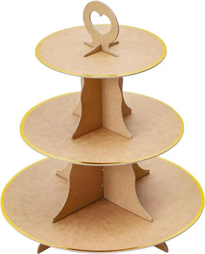 Vista 9 de Soleebee Soporte redondo de 3 niveles para cupcakes, torre de cartón para cupcakes, torre de soporte para pasteles de postre para decoración