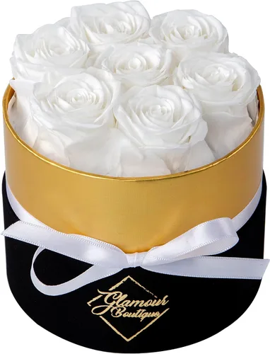 Vista 17 de GLAMOUR BOUTIQUE Rosas eternas preservadas en una caja, flores para siempre, rosa para siempre en una caja para esposa o ella, regalo de flores Azul