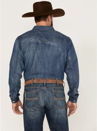Vista 4 de Kimes Ranch Camisa Western de manga larga para hombre Grimes Denim