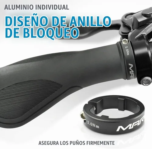 Vista 4 de MARQUE Ergo - Empuñaduras para manillar de bicicleta – Agarre antideslizante para mango de bicicleta con diseño ergonómico cómodo para bicicleta