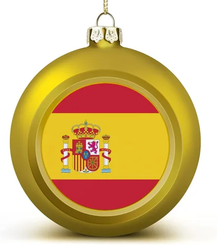 Vista 23 de Adornos de bolas de Navidad con bandera de Corea del Sur para Navidad, bolas de Navidad de estilo dorado para decorar 1 unidad