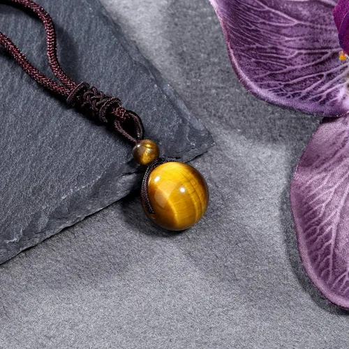 Vista 7 de Jovivi Juego de 3 collares de piedra de cristal curativo para hombres y mujeres, amatista natural, obsidiana negra, ojo de tigre, piedras preciosas