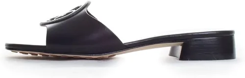 Vista 4 de Tory Burch Sandalias planas de cuero negro para mujer
