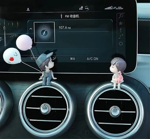 Vista 7 de Lindos adornos para pareja, lindo adorno interior de automóvil para parejas, decoración de automóvil, lindas parejas de dibujos animados, accesorios