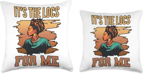 Vista 3 de Locs Afro Dreadlocks Love Natural Beauty Hair It's the Locs for Me Afro Hair Black American African Girl Throw Pillow, 16x16, Multicolor