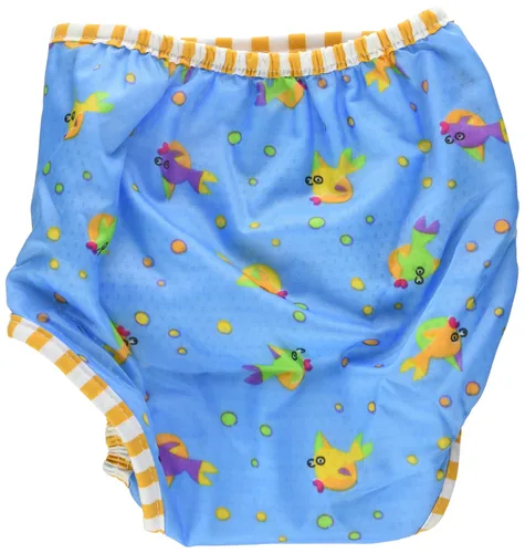 Vista 2 de Kushies Pañal de natación, estampado de peces dorados, talla M