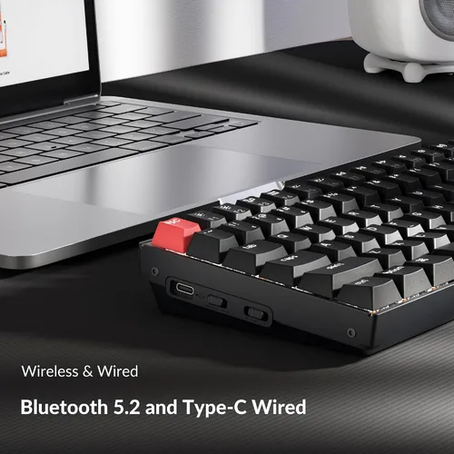 Vista 3 de Keychron K4 96% Layout QMK Teclado mecánico con opciones inalámbricas y con cable, interruptor banana con retroiluminación blanca, intercambiable