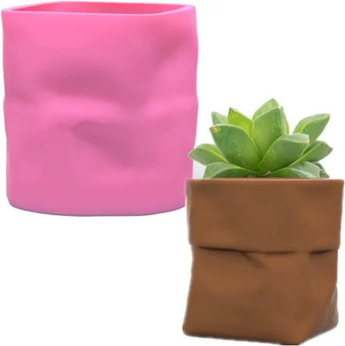 Vista 10 de Molde de silicona para macetas de hormigón para suculentas para suculentas, jarrones, velas, soportes para bolígrafos, resistente a doble