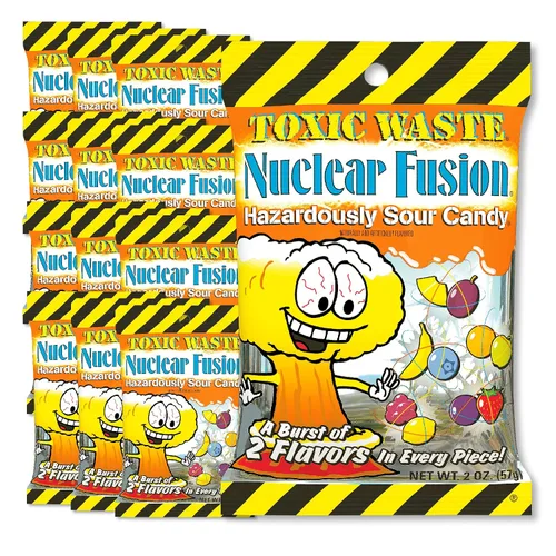 Vista 9 de TOXIC WASTE - Dulces Agrios Peligrosamente de Fusión Nuclear - Sabores de Frambuesa-Limón, Piña-Maracuyá, Uva-Fresa, Plátano-Arándano