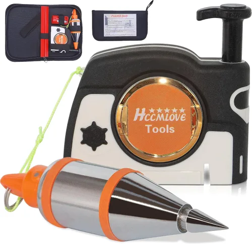 Vista 9 de 2 piezas de plomada magnética - 10.7 oz (305g) Plumb Rite con cuerda de 14.5 pies (4.5m), sacapuntas, 2 lápices, carrete de línea utilizado