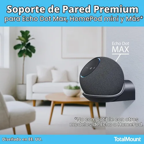 Vista 2 de TotalMount: soporte de pared premium para Echo Dot MAX, HomePod Mini y más