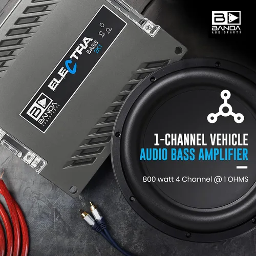 Vista 4 de Amplificador de audio para vehículos de 4 canales, amplificador mono de alta potencia de 200 WRMS con filtro subsónico y filtro de paso bajo estable