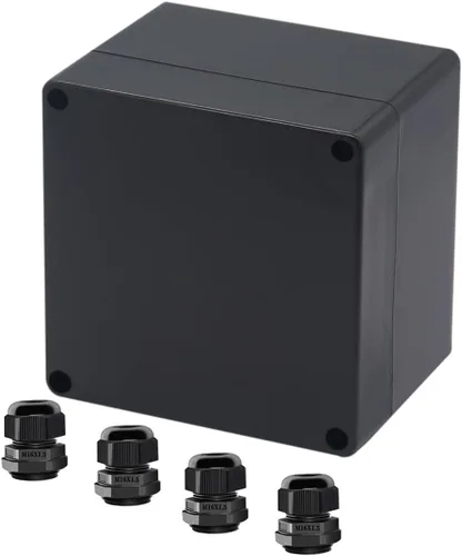 Vista 26 de Caja de Proyecto ABS Cajas Eléctricas Negras IP65 Caja Impermeable para Exteriores Caja de Conexiones Electrónicas Caja de Alimentación con Remates