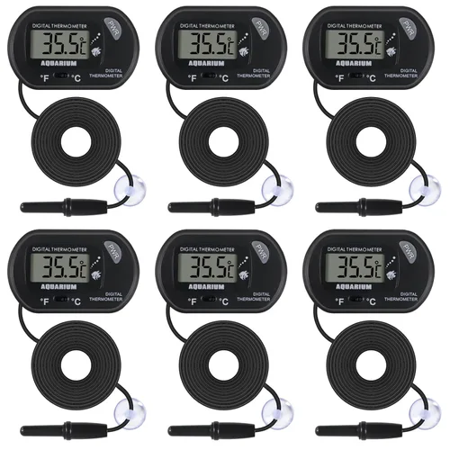 Vista 8 de Termómetro digital para acuario con pantalla LCD grande, termómetro de reptil para vehículo, terrario, pecera, refrigerador