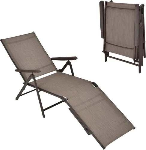 Vista 12 de Tangkula Sillón plegable para exteriores, tumbona reclinable con respaldo ajustable de 5 posiciones y reposapiés de 2 posiciones, no requiere
