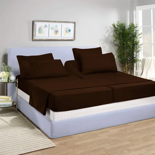 Vista 24 de Juego de sábanas divididas de 5 piezas de 800 hilos para cama ajustable (2 piezas, 1 sábana plana y 2 fundas de almohada) 100% algodón egipcio