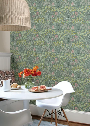 Vista 5 de Wall Pops - Papel tapiz autoadhesivo para jardín, color verde