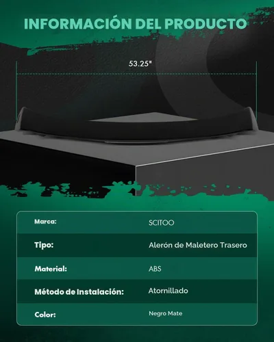 Vista 3 de SCITOO Alerón ABS para Toyota Yaris 2007-2012