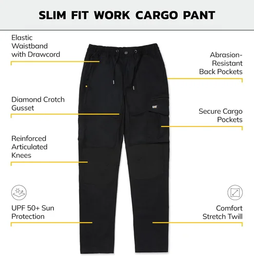 Vista 2 de CAT Pantalón cargo de trabajo ajustado para hombre