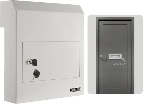 Vista 13 de Durabox Caja Fuerte de Depósito de Buzón a Través de la Puerta 12 x 6 x 15 pulgadas - Buzón de Acero Resistente con Cerradura para Recibir Correo
