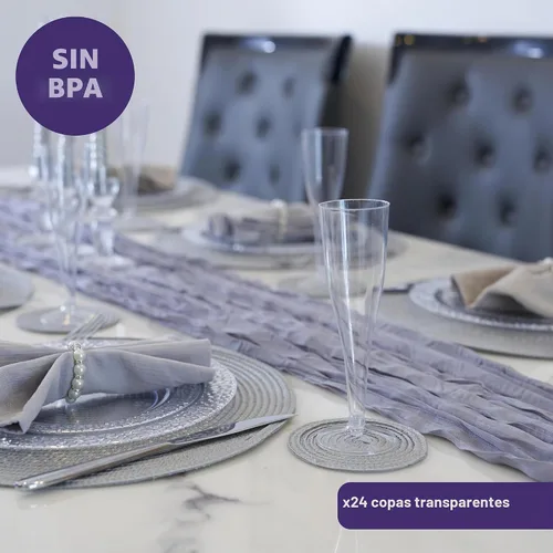Vista 7 de MATANA Paquete a granel de 24 copas de champán transparentes de 5 onzas, copas de champán de plástico reutilizables, Copas de Plastico para Brindis