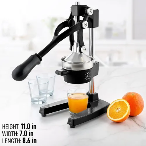 Vista 6 de Zulay Kitchen Exprimidor de jugo de naranja de hierro fundido, resistente, fácil de limpiar, exprimidor profesional de cítricos, exprimidor de limón