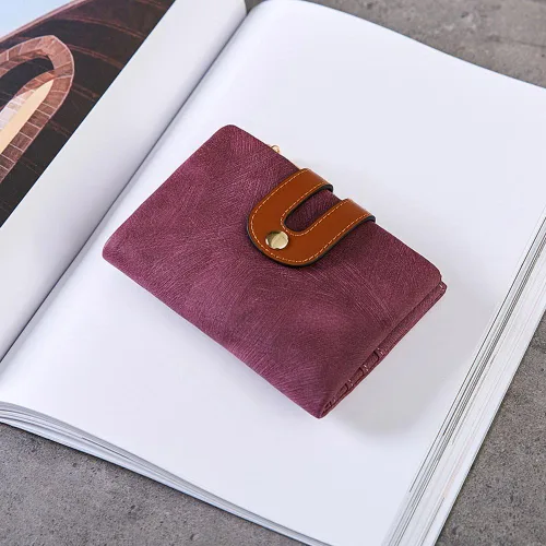 Vista 11 de AOXONEL Cartera pequeña de cuero plegable Rfid para mujer, con cremallera, bolsillo para tarjeta de identificación, delgada, compacta y delgada