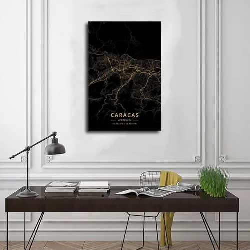 Vista 3 de Caracas Venezuela - Póster en lienzo para decoración de dormitorio, paisaje deportivo, oficina, habitación, regalo, sin marco, 12 x 18 pulgadas