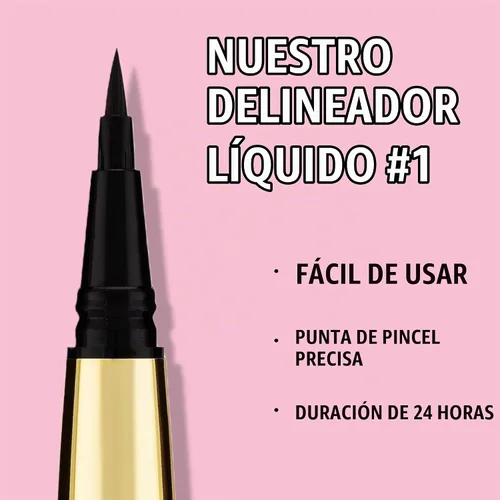 Vista 2 de Rouge & Rogue Delineador líquido impermeable – Ultra-negro, a prueba de manchas, de larga duración, vegano, libre de crueldad, punta de pincel