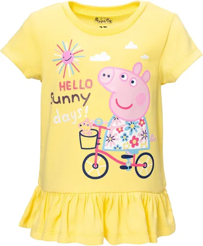 Vista 3 de Peppa Pig Conjunto de camiseta y pantalones cortos para niñas de niño a niño grande