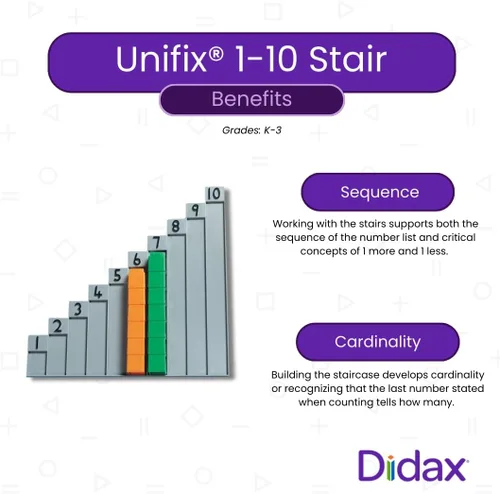 Vista 2 de Didax Educational Resources Unifix 1-10 - Escalera para cubos, multicolor