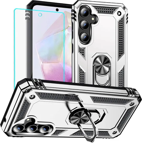 Vista 22 de Yiakeng Funda para Galaxy A32 5G, Samsung A32 5G, fundas protectoras de grado militar con anillo para Samsung Galaxy A32 5G (verde militar)